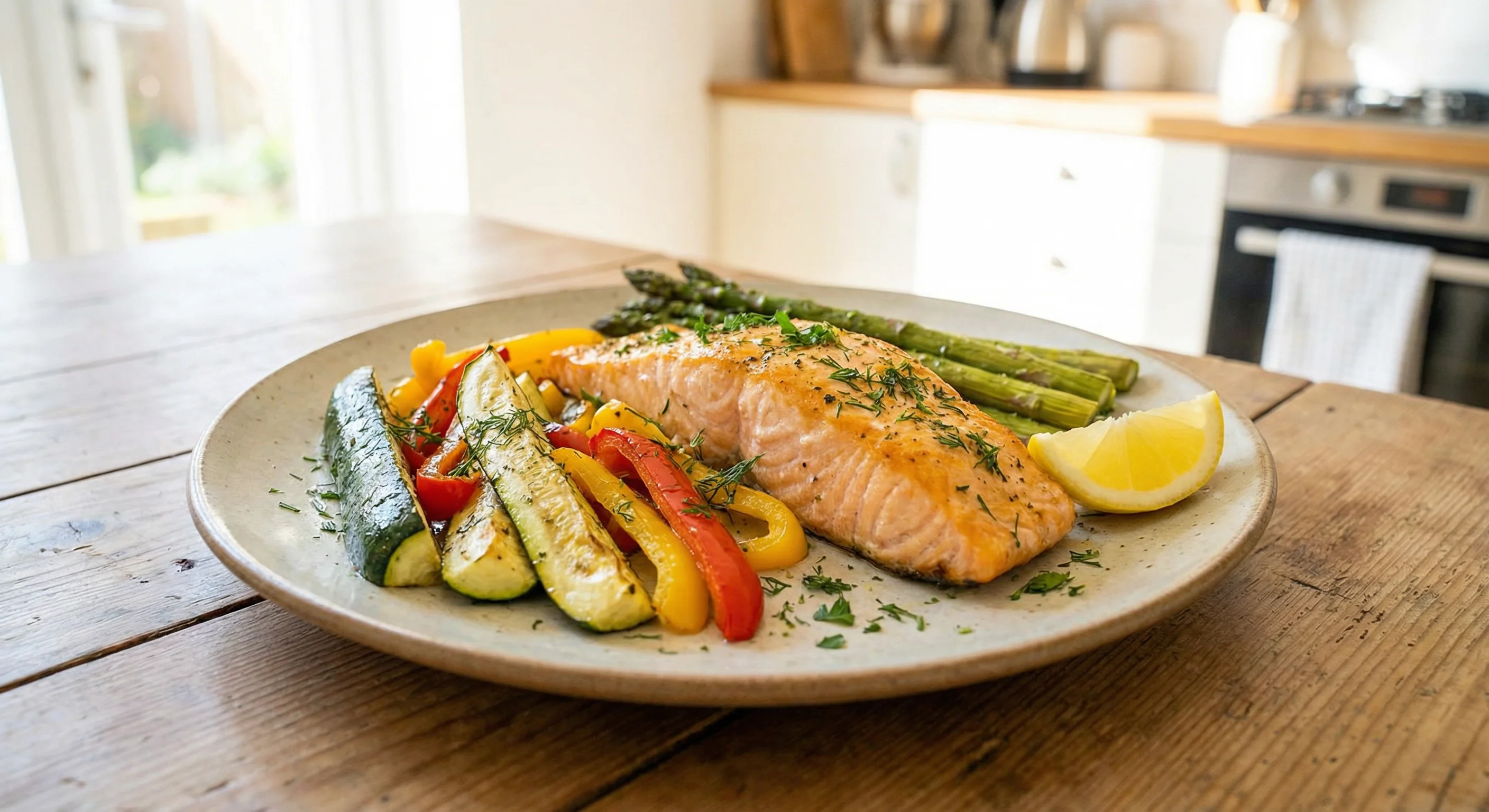 Ψητός σολομός με λαχανικά